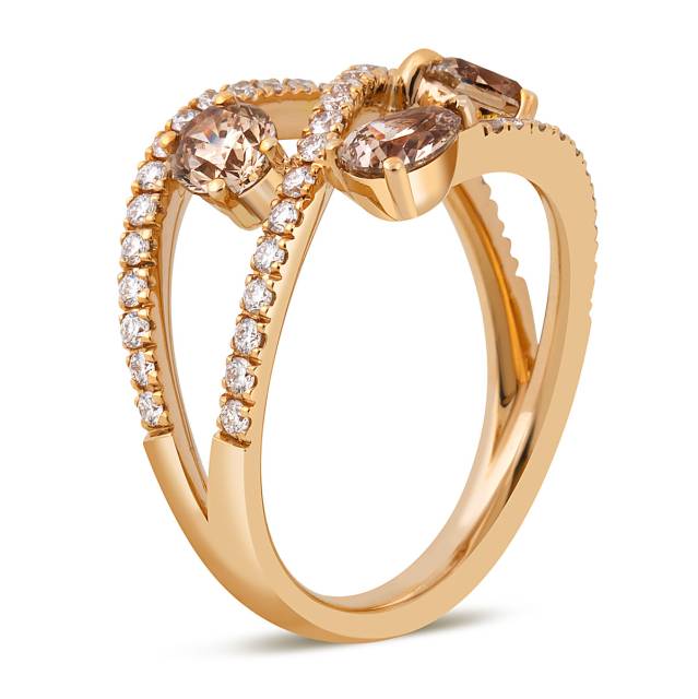 Кольцо из красного золота с бриллиантами "Crivelli" (049103)