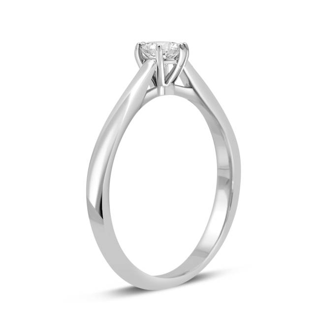 Помолвочное кольцо из платины с бриллиантом (027937)