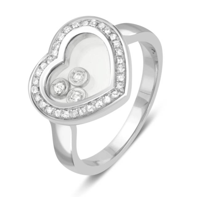 Кольцо из белого золота с бриллиантами (039713)