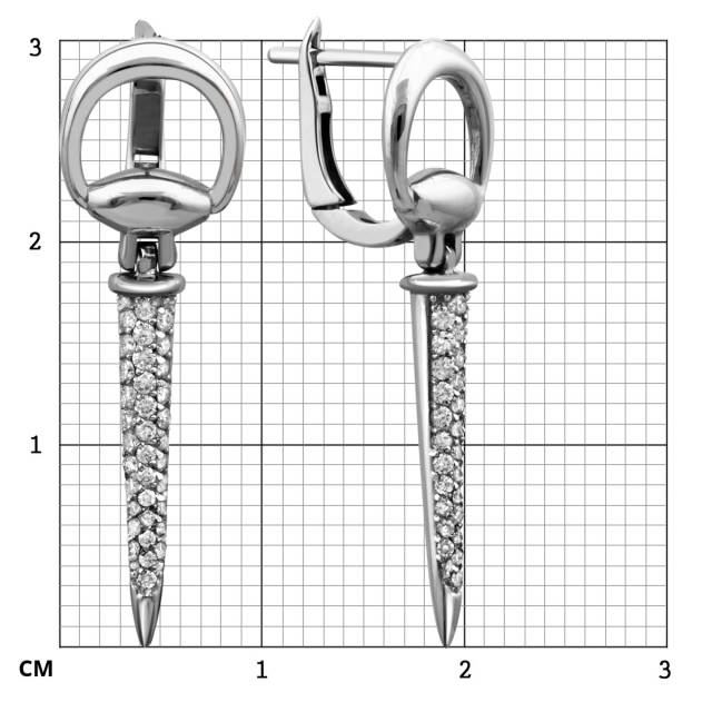 Серьги из белого золота с бриллиантами (025236)