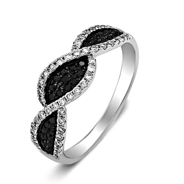 Кольцо из белого золота с бриллиантами (015112)