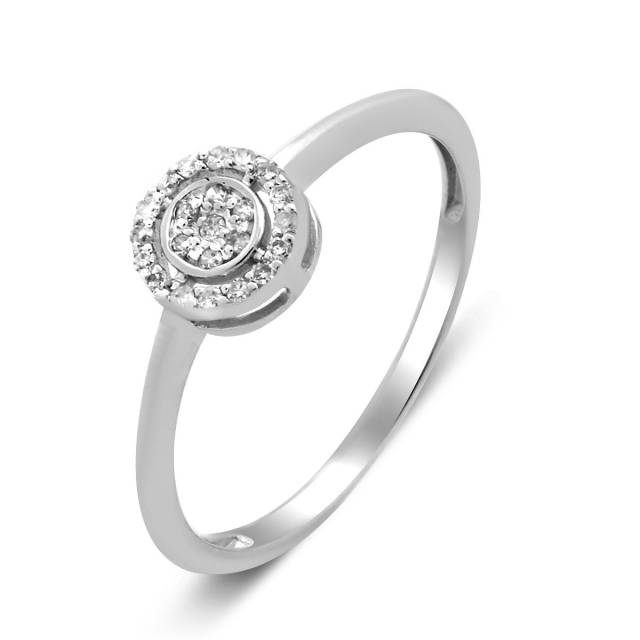 Кольцо из белого золота с бриллиантами (028472)