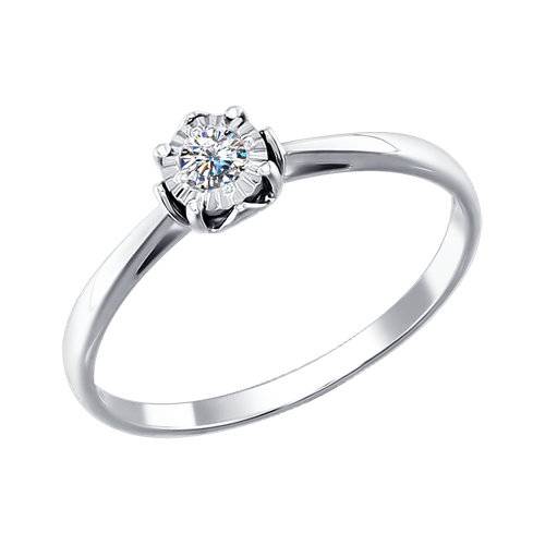 Помолвочное кольцо из белого золота с бриллиантом (026260)