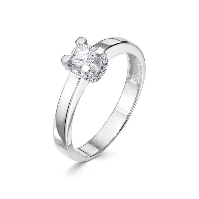 Помолвочное кольцо из белого золота с бриллиантами (047475)