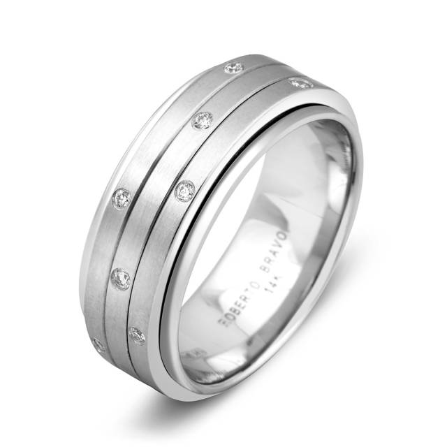 Обручальное кольцо из белого золота Roberto Bravo (000817)