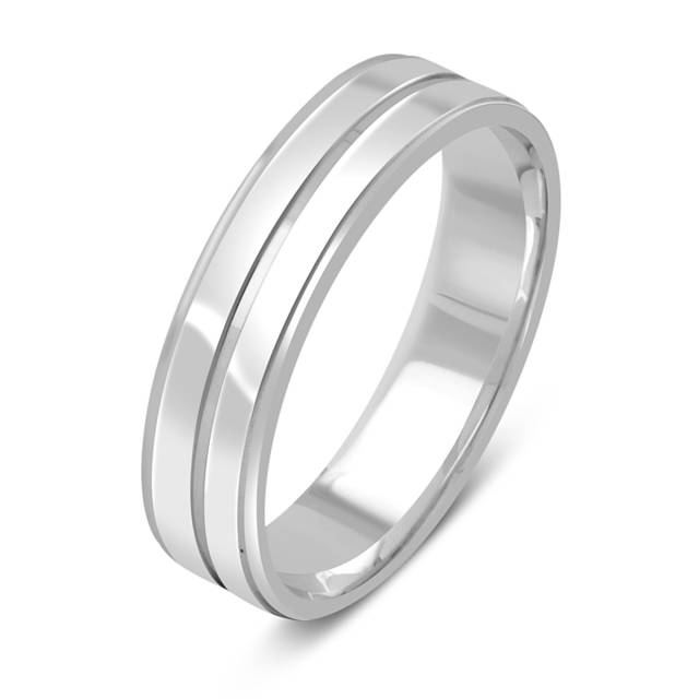 Обручальное кольцо из белого золота (045281)