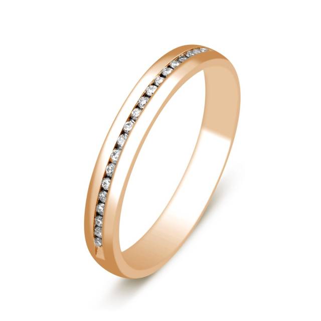Обручальное кольцо из красного золота с бриллиантами (015038)