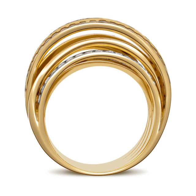 Кольцо из жёлтого золота с бриллиантами (025737)