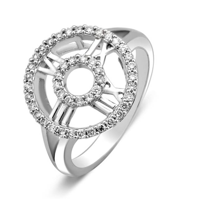 Кольцо из белого золота с бриллиантами (023199)