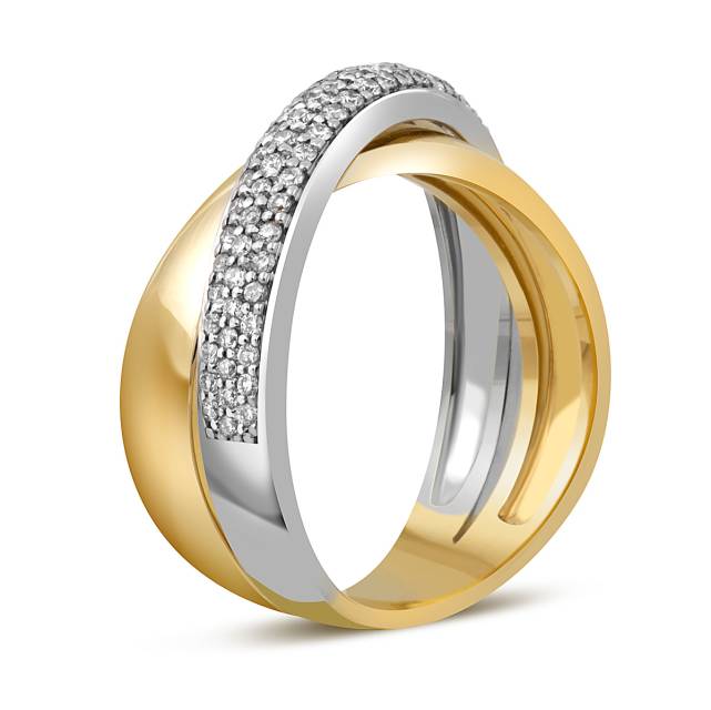 Кольцо из комбинированного золота с бриллиантами (050452)
