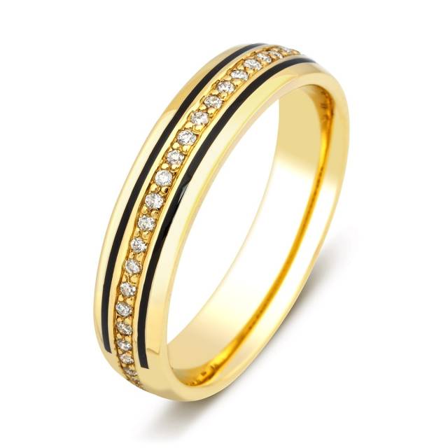 Обручальное кольцо с бриллиантами и эмалью Александрия (009911)
