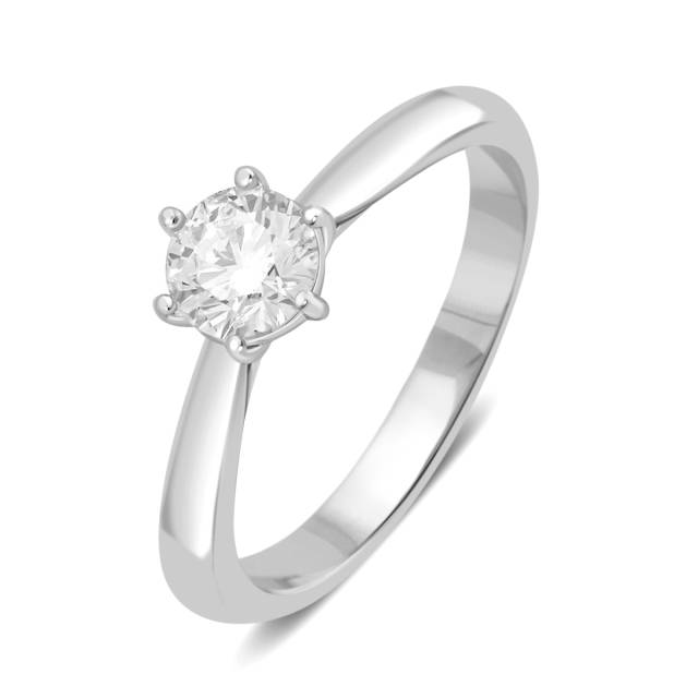 Помолвочное  кольцо из платины с бриллиантом (049245)