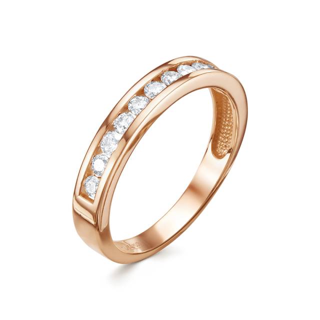Кольцо из красного золота с бриллиантами (054217)