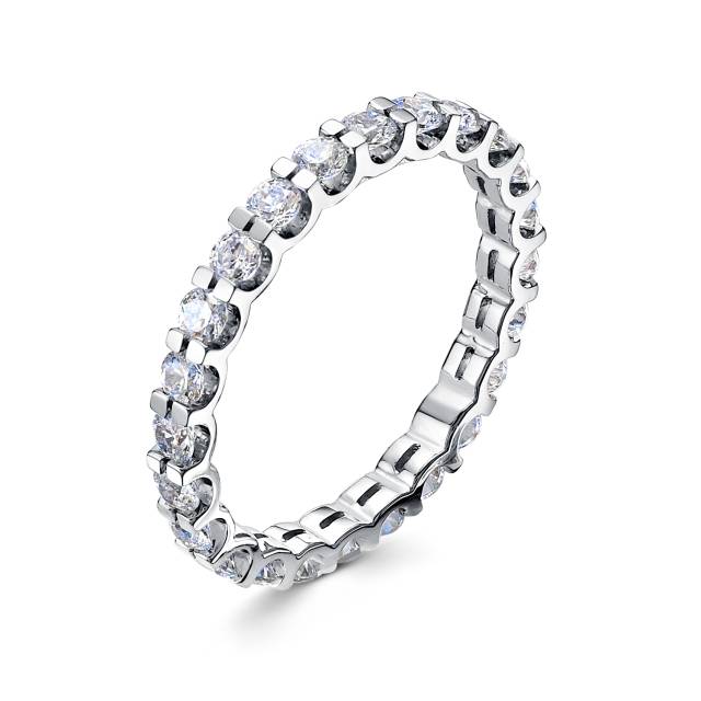 Обручальное кольцо из белого золота с бриллиантами (051070)