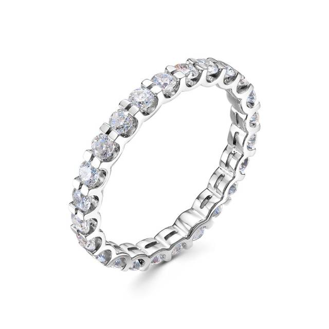 Обручальное кольцо из платины с бриллиантами (048409)