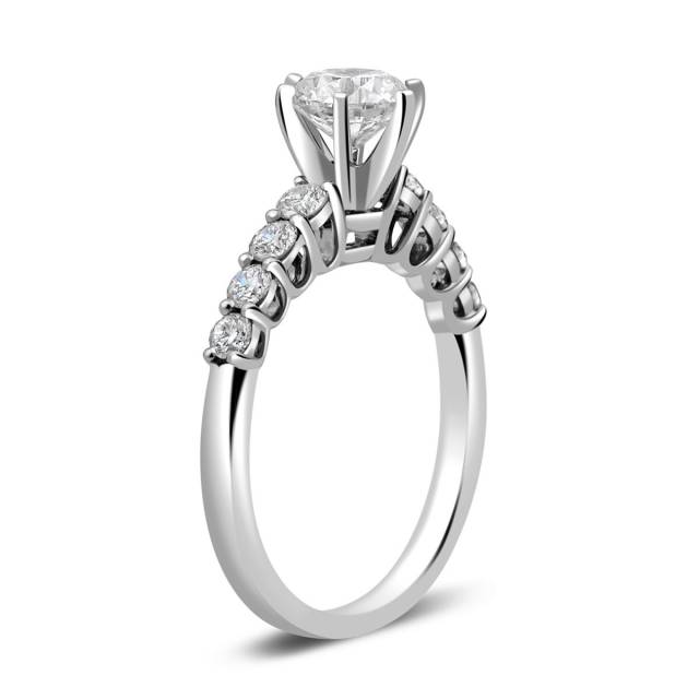 Помолвочное кольцо из белого золота с бриллиантами (007153)