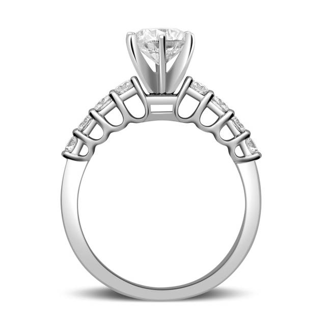 Помолвочное кольцо из белого золота с бриллиантами (007153)