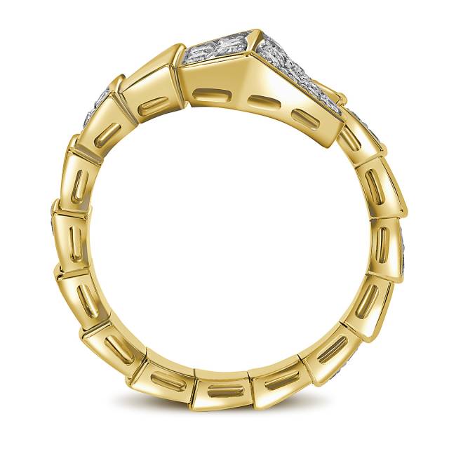 Кольцо из жёлтого золота с бриллиантами (056127)