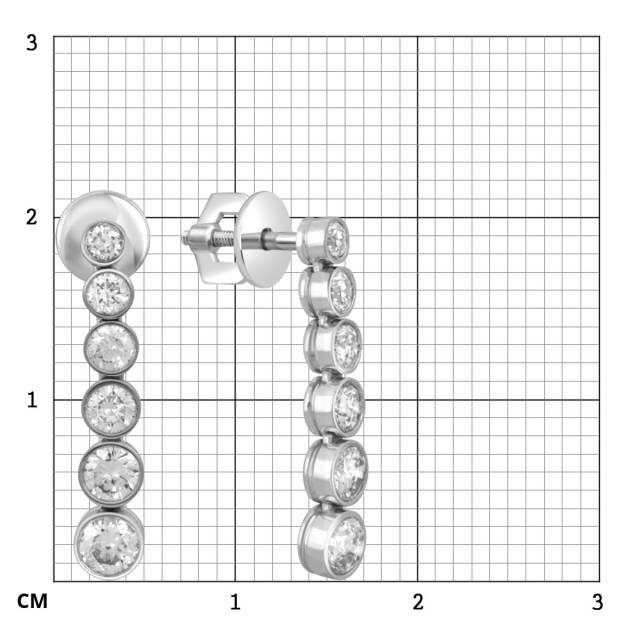 Серьги из белого золота с бриллиантами (049377)