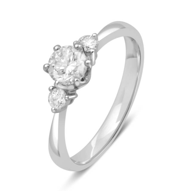 Помолвочное  кольцо из белого золота с бриллиантами (038086)