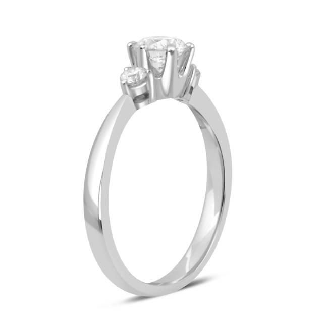 Помолвочное  кольцо из белого золота с бриллиантами (038086)