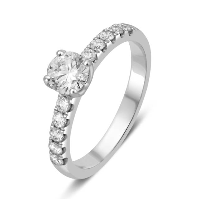 Помолвочное  кольцо из белого золота с бриллиантами (050827)