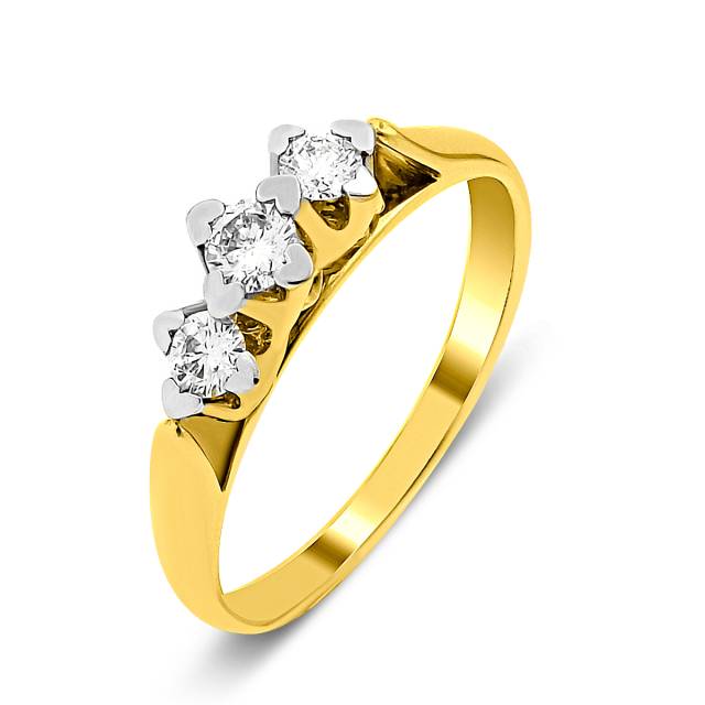 Кольцо из жёлтого золота с бриллиантами (025816)