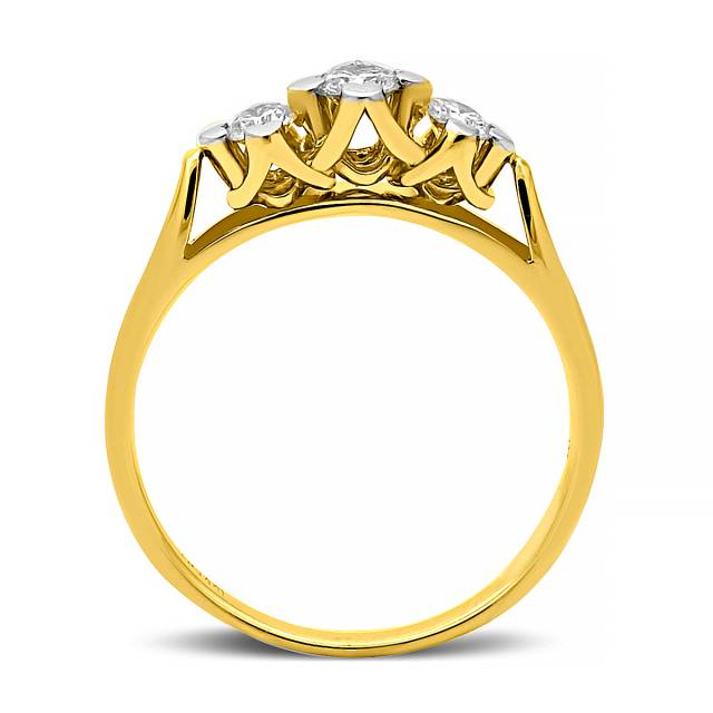 Кольцо из жёлтого золота с бриллиантами (025816)