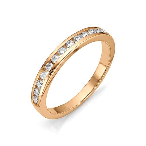 Обручальное кольцо из красного золота с бриллиантами (030419)