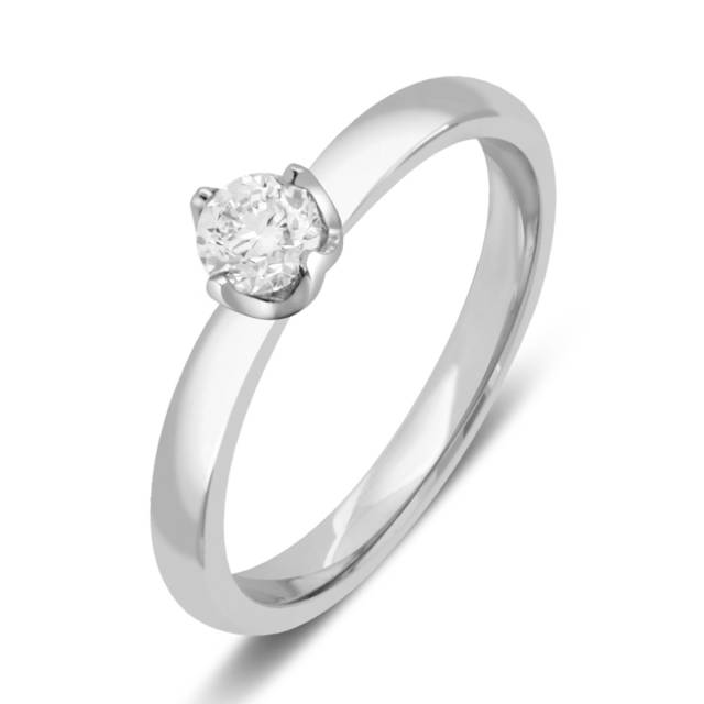 Помолвочное кольцо из платины с бриллиантом (052344)
