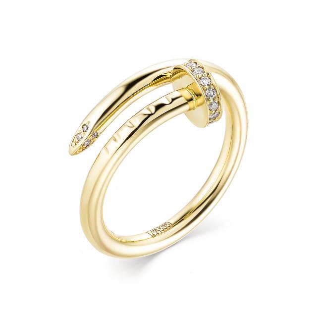 Кольцо из жёлтого золота с бриллиантами (038784)