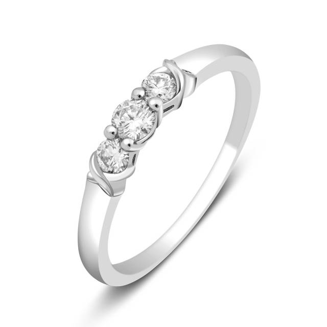 Кольцо из белого золота с бриллиантами (015244)