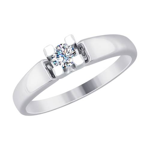 Помолвочное кольцо из белого золота с бриллиантом (039749)