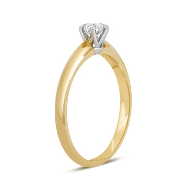 Помолвочное кольцо из комбинированного золота с бриллиантом (039505)