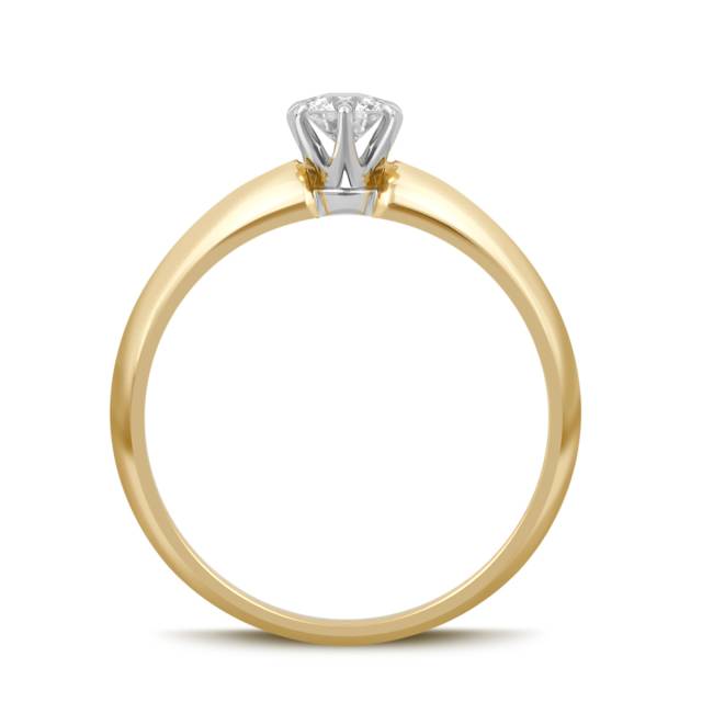Помолвочное кольцо из комбинированного золота с бриллиантом (039505)
