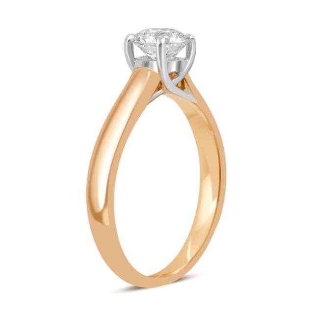 Помолвочное кольцо из комбинированного золота с бриллиантом (039494)