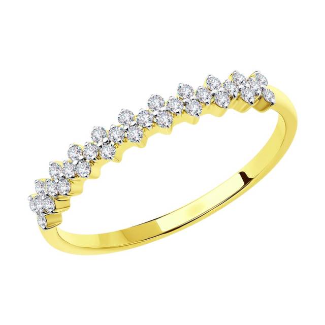Кольцо из жёлтого золота с бриллиантами (047114)