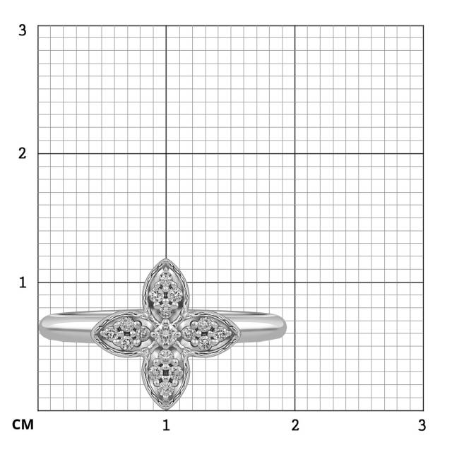 Кольцо из белого золота с бриллиантами (059245)