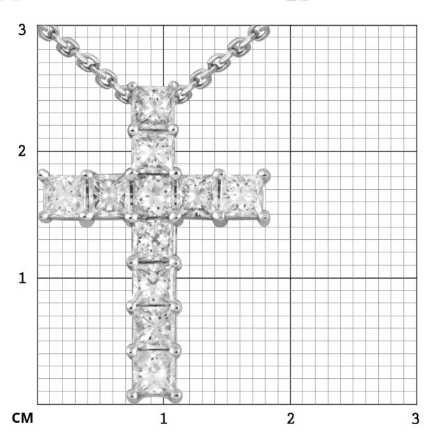 Колье крест из белого золота с бриллиантами (048094)