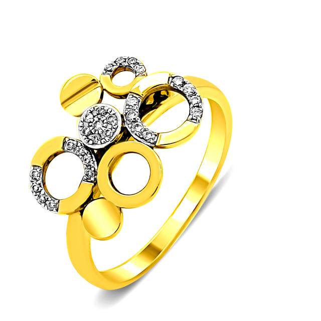 Кольцо из жёлтого золота с бриллиантами (021026)