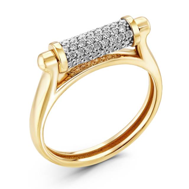 Кольцо из жёлтого золота с бриллиантами (055779)