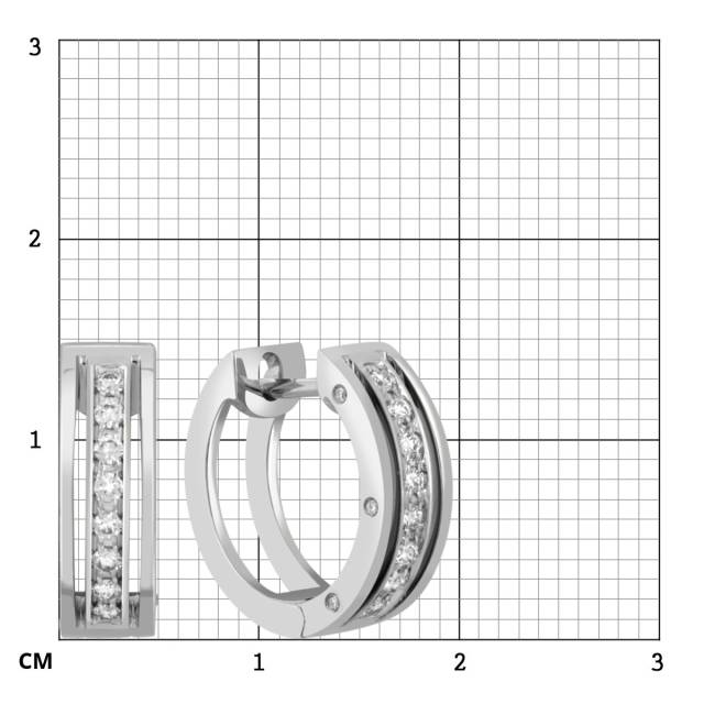 Серьги из белого золота с бриллиантами (046667)