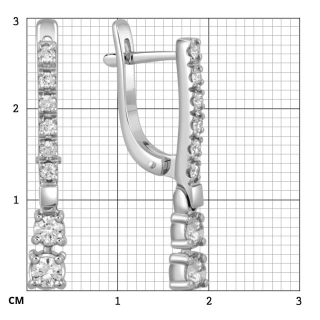 Серьги из белого золота с бриллиантами (050413)