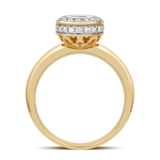 Кольцо из комбинированного золота с бриллиантами (039668)