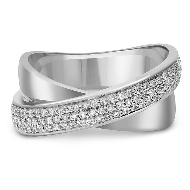 Кольцо из белого золота с бриллиантами (050455)