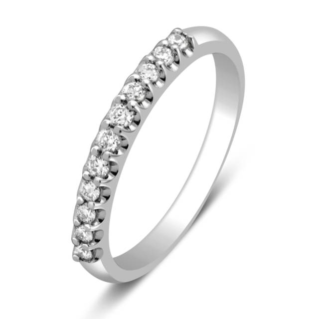 Обручальное кольцо  из белого золота с бриллиантами (029181)