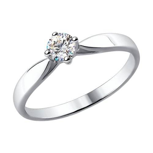 Помолвочное кольцо из белого золота с бриллиантом (027059)