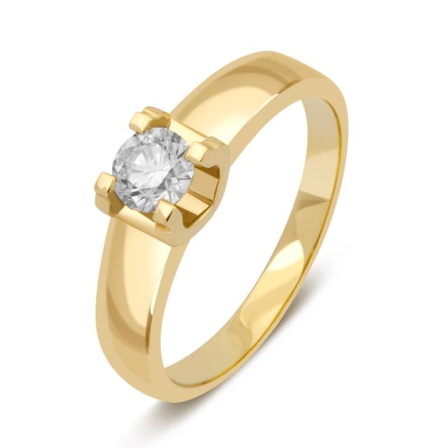 Помолвочное кольцо из жёлтого золота с бриллиантом (045671)