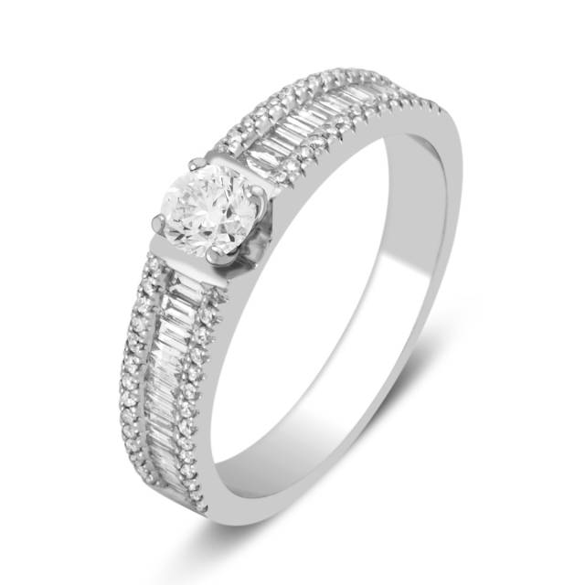 Помолвочное кольцо из белого золота с бриллиантами (035049)