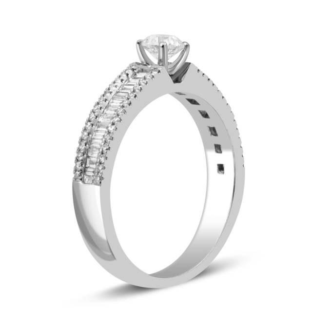 Помолвочное кольцо из белого золота с бриллиантами (035049)